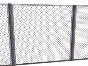 low poly modular fence 20 Model 3D