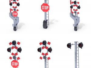 Pacchetto semafori passaggio a livello 1 Modello 3D