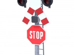 rail crossing traffic light pack 1 3D Model