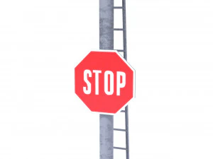 rail crossing traffic light pack 1 3D Model