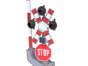 rail crossing traffic light pack 2 Modèle 3D