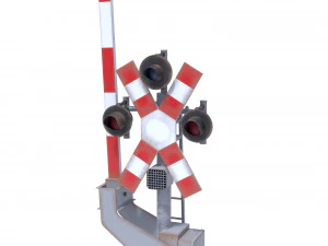 rail crossing traffic light pack 2 3D Model