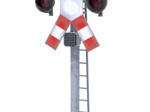 rail crossing traffic light pack 2 3D Model