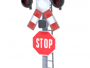 rail crossing traffic light pack 2 3D Model
