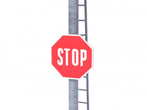 rail crossing traffic light pack 2 3D Model