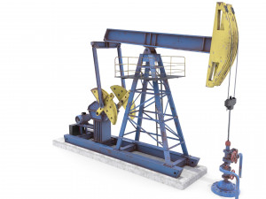 oil pumpjack weathered 1 3D 모델