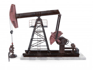 oil pumpjack weathered 2 3D Model