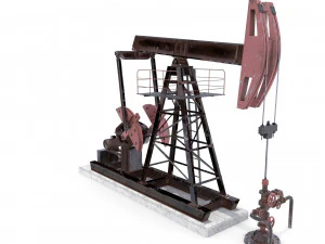oil pumpjack weathered 2 3D Model