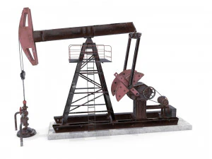 oil pumpjack weathered 2 3D Model