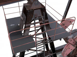 oil pumpjack weathered 2 3D Model