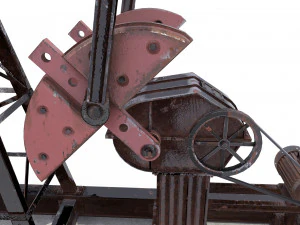 oil pumpjack weathered 2 3D Model