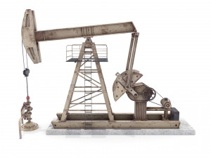 oil pumpjack weathered 3 Model 3D