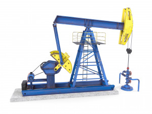oil pumpjack animated 1 3D Модель