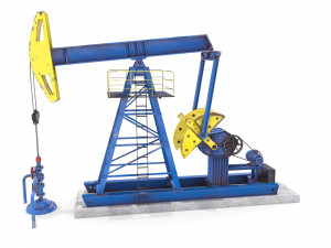 oil pumpjack animated 1 3D Модель