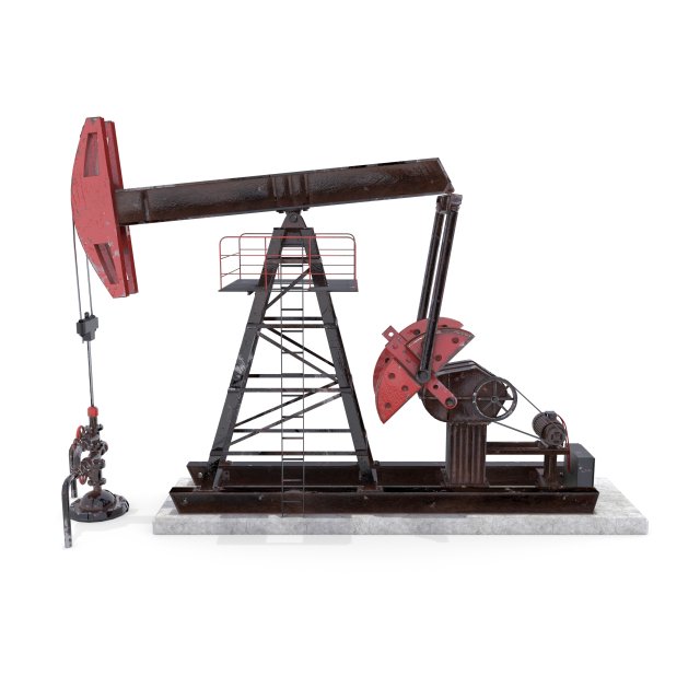oil pumpjack animated 2 3D 모델 .c4d .max .obj .3ds .fbx .stl .blend 