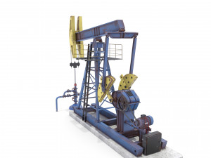 oil pumpjack animated weathered 1 3D Model