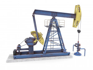 oil pumpjack animated weathered 1 3D Model