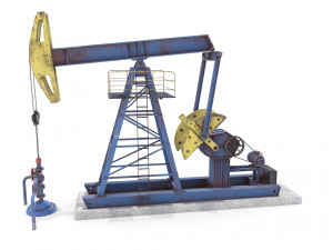 oil pumpjack animated weathered 1 3D Model