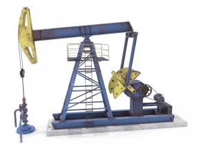 oil pumpjack animated weathered 1 3D Model