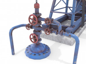 oil pumpjack animated weathered 1 3D Model