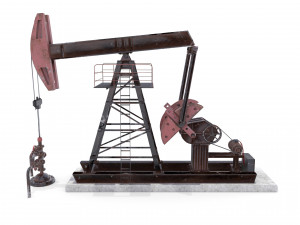 oil pumpjack animated weathered 2 3D Model