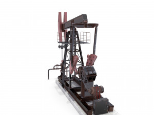 oil pumpjack animated weathered 2 Modelo 3D