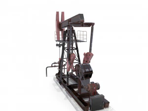 oil pumpjack animated weathered 2 3D Model