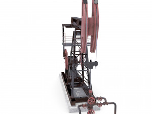 oil pumpjack animated weathered 2 Modelo 3D