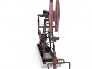 oil pumpjack animated weathered 2 3D Model