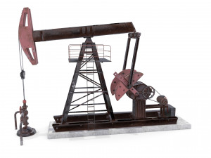 oil pumpjack animated weathered 2 Modelo 3D