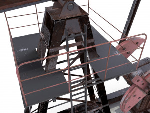 oil pumpjack animated weathered 2 Modelo 3D