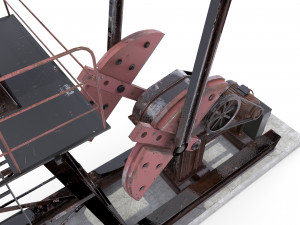 oil pumpjack animated weathered 2 Modelo 3D