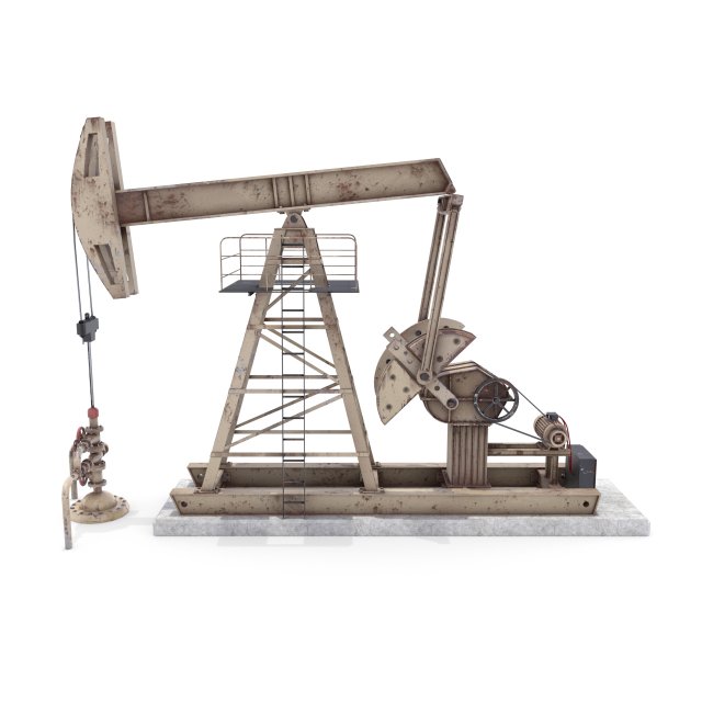 oil pumpjack animated weathered 3 3D Model .c4d .max .obj .3ds .fbx .stl .blend 
