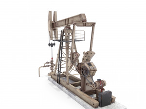 oil pumpjack animated weathered 3 3D Model