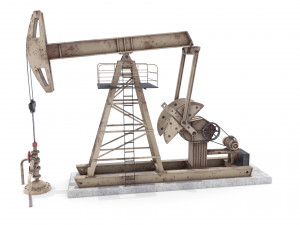 oil pumpjack animated weathered 3 3D Model