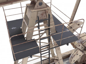 oil pumpjack animated weathered 3 3D Model