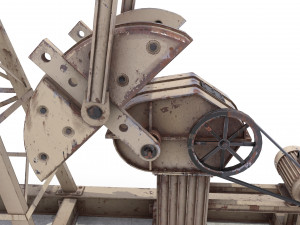 oil pumpjack animated weathered 3 3D Model