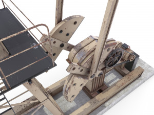oil pumpjack animated weathered 3 3D Model
