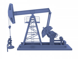 oil pumpjack animated weathered 3 3D Model