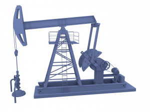 oil pumpjack animated weathered 3 3D Model