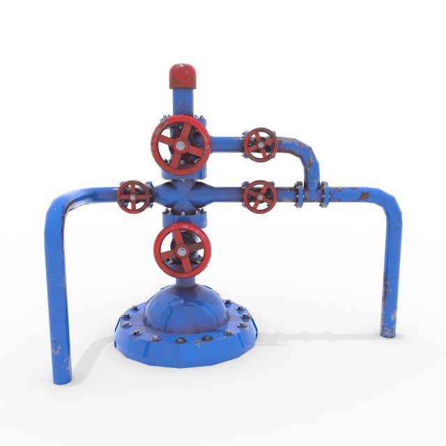 oil pumpjack wellhead 1 3D 模型 .c4d .max .obj .3ds .fbx .stl .blend 