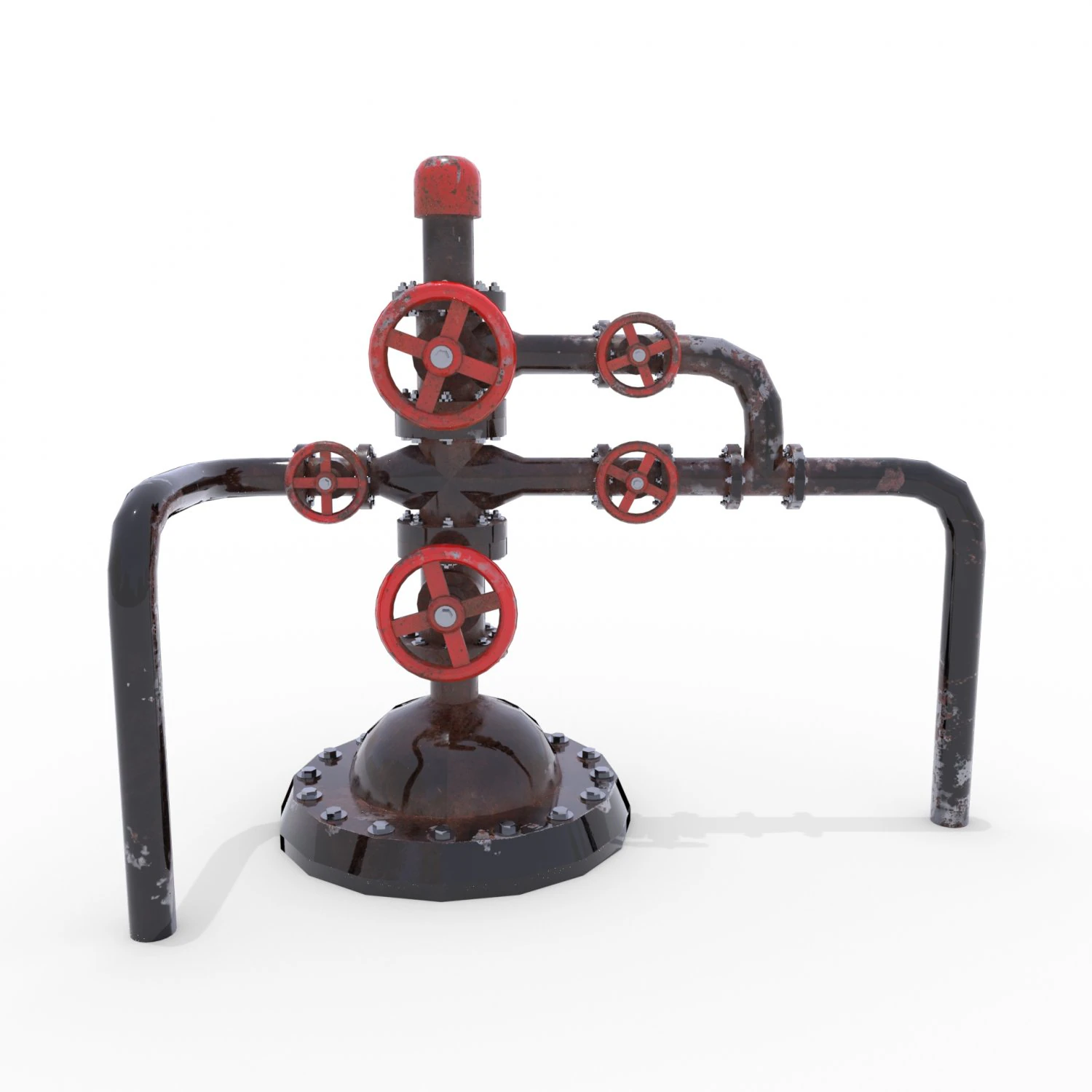 oil pumpjack wellhead 2 3D Model .c4d .max .obj .3ds .fbx .stl .blend 