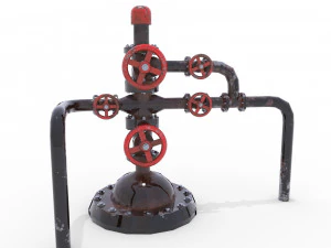 oil pumpjack wellhead 2 3D Model