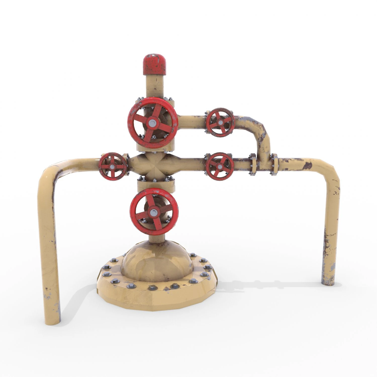 oil pumpjack wellhead 3 3D Model .c4d .max .obj .3ds .fbx .stl .blend