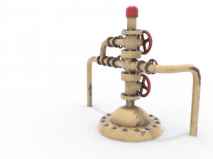 oil pumpjack wellhead 3 3D Model