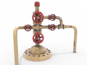 oil pumpjack wellhead 3 3D Model