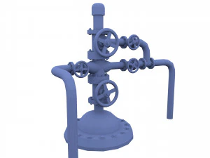 oil pumpjack wellhead 3 3D Model