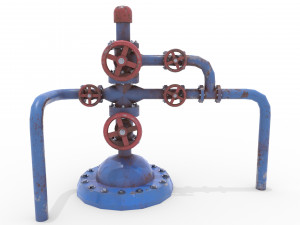oil pumpjack wellhead weathered 1 3D Model