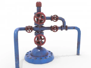 oil pumpjack wellhead weathered 1 3D Model