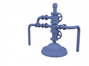 oil pumpjack wellhead weathered 1 3D Model
